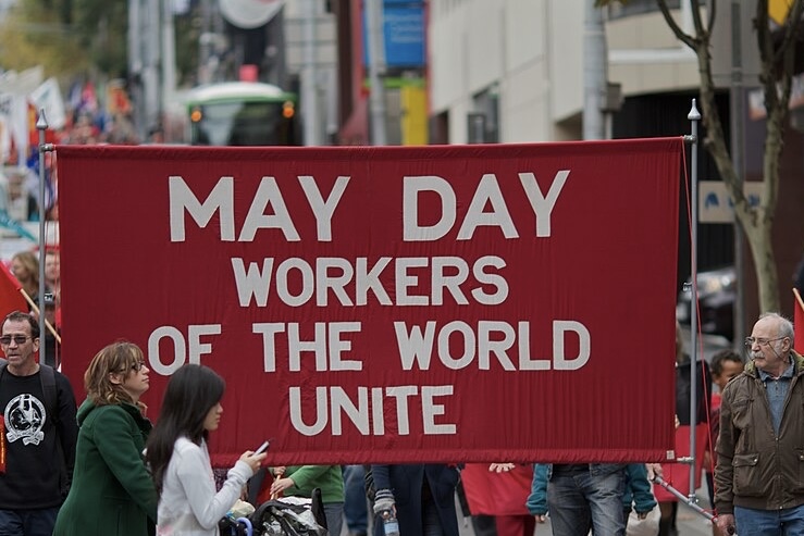 Workers of the World, Melbourne, John Fantenberg, CC BY-SA 2.0. Illustrating The Worker’s Song.